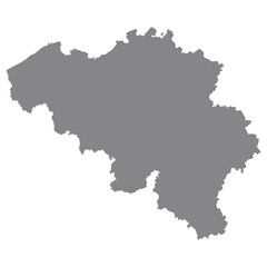 Obraz premium Belgium map. Map of Belgium in details in grey