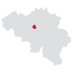 Map of Belgium with Brussels a capital city