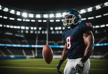 American football player at stadium - sport arena