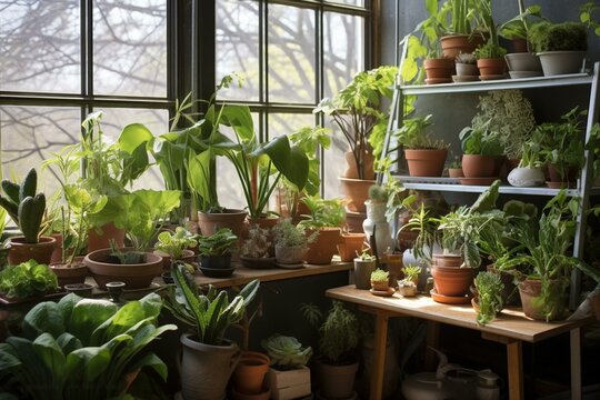 An introductory manual for preparing spring houseplants, selecting potting soil, and determining watering intervals. Generative AI