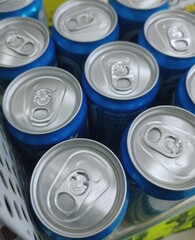 Close up of cola can drink
