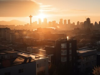 Telephoto Sunset Cityscape