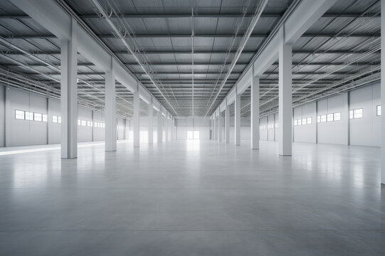 Inside the super large empty factory