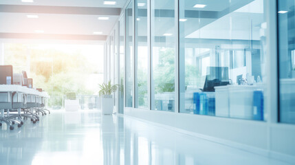 light blue modern office scene background