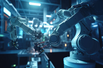 Operating robot arm in the factory