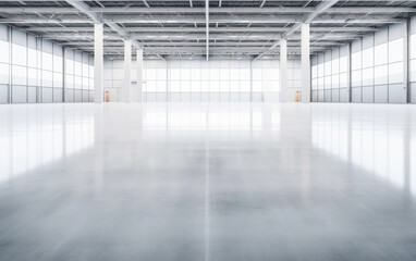 An empty of a modern space for manufacturing factory or large warehouse