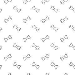 Bone seamless pattern. Design for textile, wallpaper, fabric, wrapping, scrap, gift paper. White background. Love dog, cat concept. Pet care symbol. Vector repeat ornament, cartoon kawaii cute