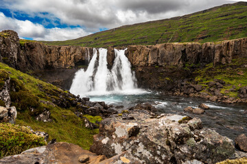 Waterfall near Seidisfjordur in Island