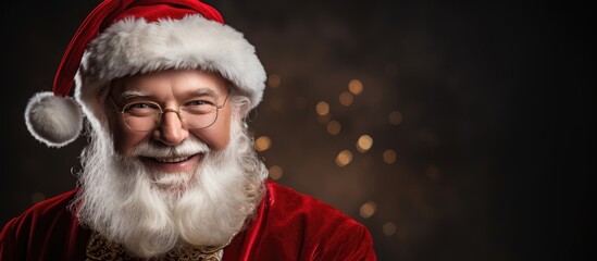 Santa Claus shown in a cheerful pose facing forward