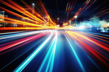 Fototapeta premium Vehicle light trails in the city at night