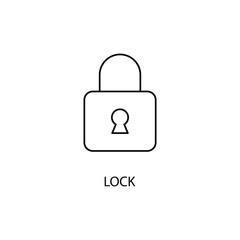 Lock concept line icon. Simple element illustration.Lock concept outline symbol design.