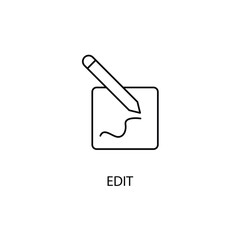 Edit concept line icon. Simple element illustration.Edit concept outline symbol design.