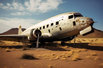 Fototapeta na wymiar A aircraft resting on the land. Generative AI