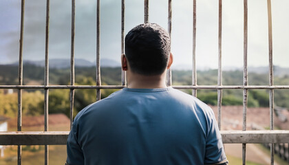 Reflection in Prison: Man, Bars, Remorse, Freedom