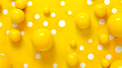 Vibrant Circles: Playful Yellow Polka Dot Wallpaper