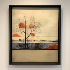 a painting of tree in frame