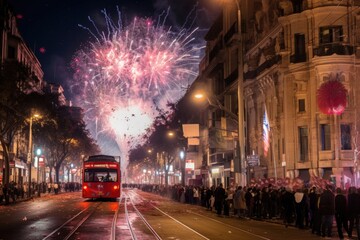 Buenos Aires, Argentina, fireworks, celebration of the Christmas and New Year.