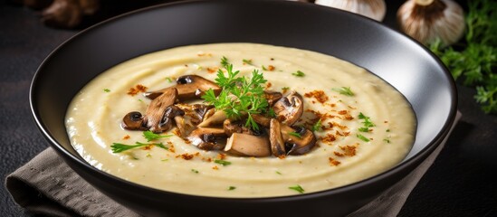 Tasty mushroom puree soup