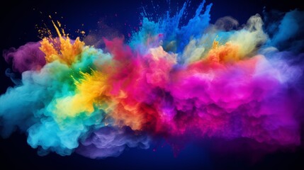Obraz na płótnie Canvas Colorful powder explosion on black background