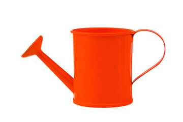 gardening tools, metal watering can and bucket, painted with enamel, isolated on a white background © Елена Челышева