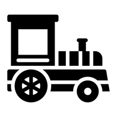Kiddie Train black solid glyph icon