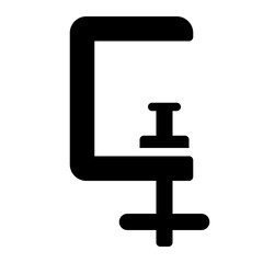 Clamp black solid glyph icon
