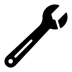 Wrench black solid glyph icon