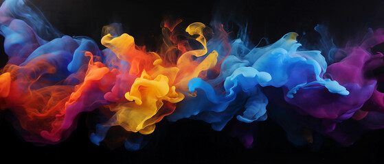 Abstract of luminous colored oils and acrylics