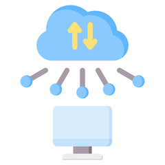 Obraz premium Cloud Computing Flat Icon