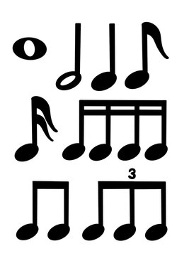 Figuras Musicales Redonda Blanca Negra Corchea Semicorchea Tresillo