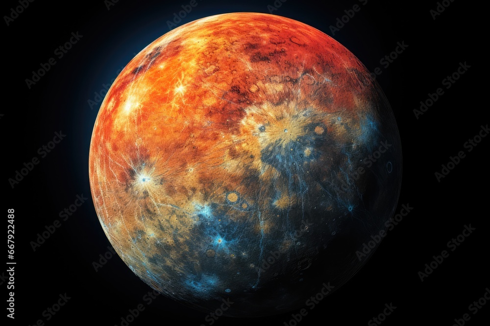 Wall mural planet mercury in a black background