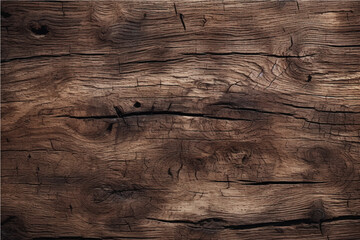 texture of old dark cracked wood with knots - obrazy, fototapety, plakaty
