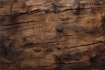 texture of old dark cracked wood with knots - obrazy, fototapety, plakaty