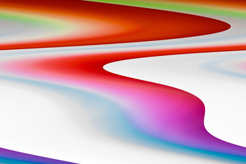 Curved red, white, yellow and blue color gradient. Abstract background suitable for a wide range of ideas and themes.