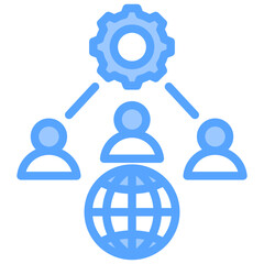 Out Sourcing Blue Icon