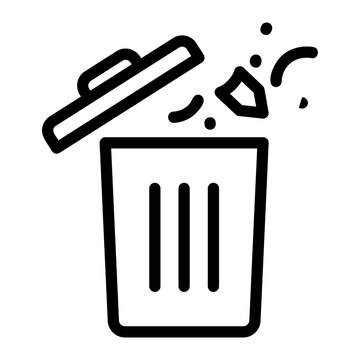 Simple Trash Can Line Icon Stock Illustration - Download Image Now