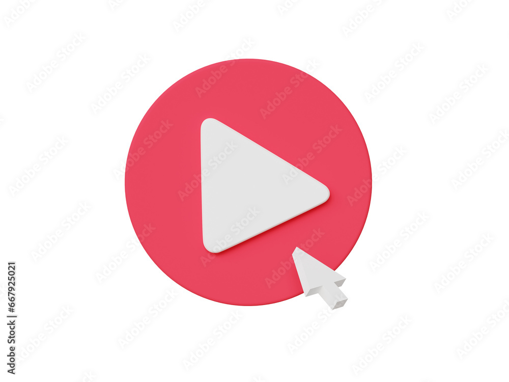 Poster video icon symbol streaming playing with mouse cursor multimedia with movie idea entertainment media