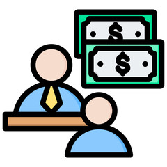 Financial Consulting Outline Color Icon