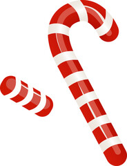 santa staff candy .Santa Claus's magic stick. Christmas element vector. Santa's Magic Staff icon.  Eps 10