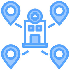 Hospital Network Blue Icon