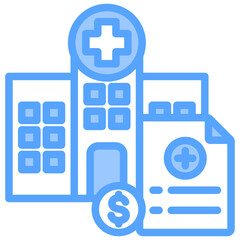 Hospital Budgeting Blue Icon