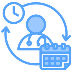 Doctor Schedule Blue Icon