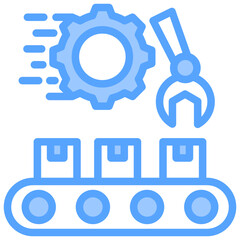 Manufacturing Blue Icon