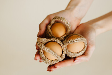 easter eggs in a basket