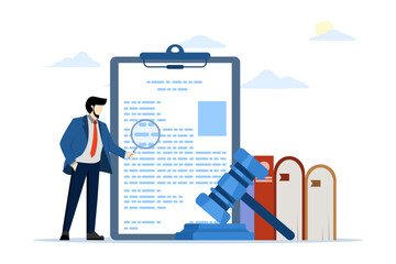 Legal advice concept. Law and justice scene. lawyer consultant client, judge knocks with wooden gavel. legal advice consultation. Consideration. Flat vector illustration banner for website. - obrazy, fototapety, plakaty