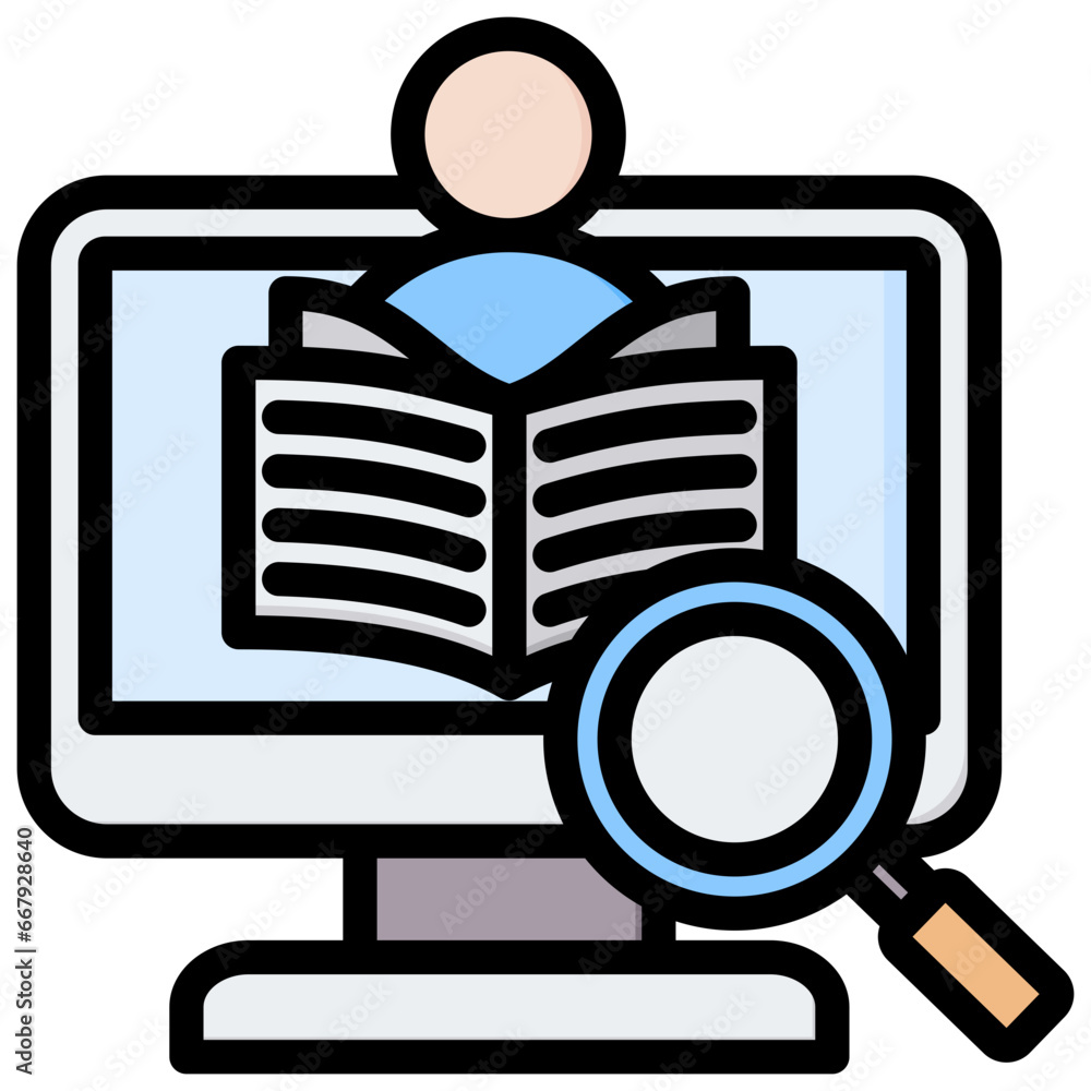 Poster learning analytics outline color icon