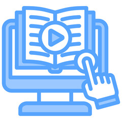 Interactive Learning Blue Icon