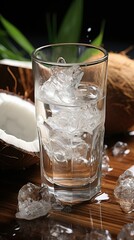 Refreshing coconut milk UHD wallpaper