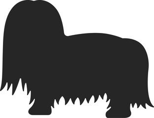 マルチーズ犬のシルエットのイラスト