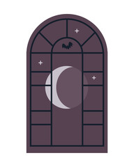 illustration of a window at night